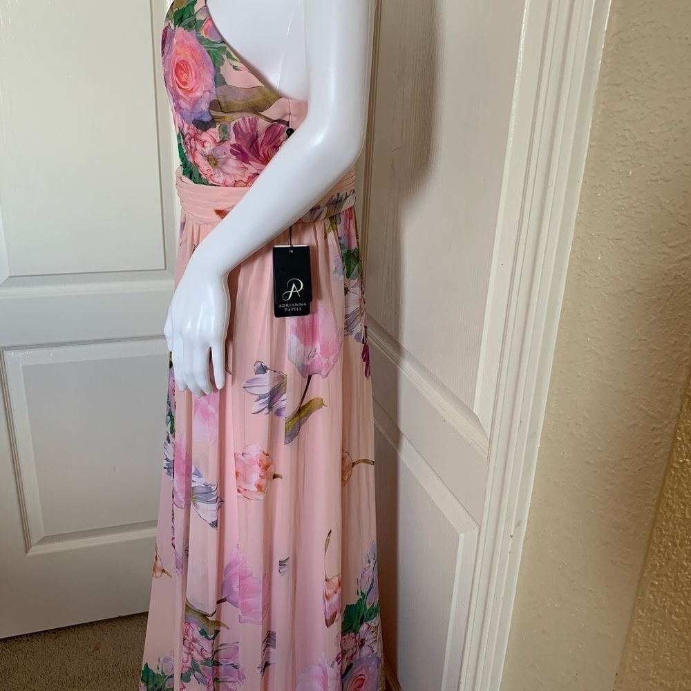 Adrianna Papell Floral Printed Chiffon Gown - Picture 10 of 16